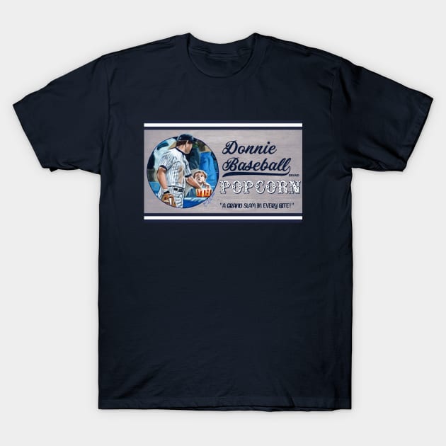 Donnie Baseball Popcorn T-Shirt by CraigMahoney